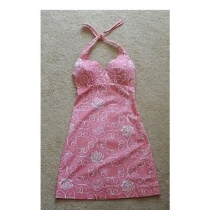 Lilly Pulitzer pink and white halter dress